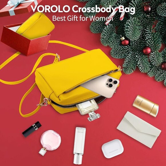 Women’s Small Leather Crossbody Bag with Adjustable Strap and Multiple Pockets - Picture 7 of 7